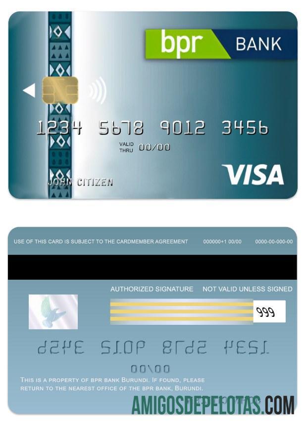 Cartão de crédito Visa Classic do Burundi BPR Bank baixar para verificação